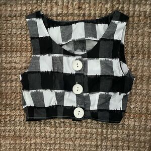 Handmade Black and White Checkered XS
